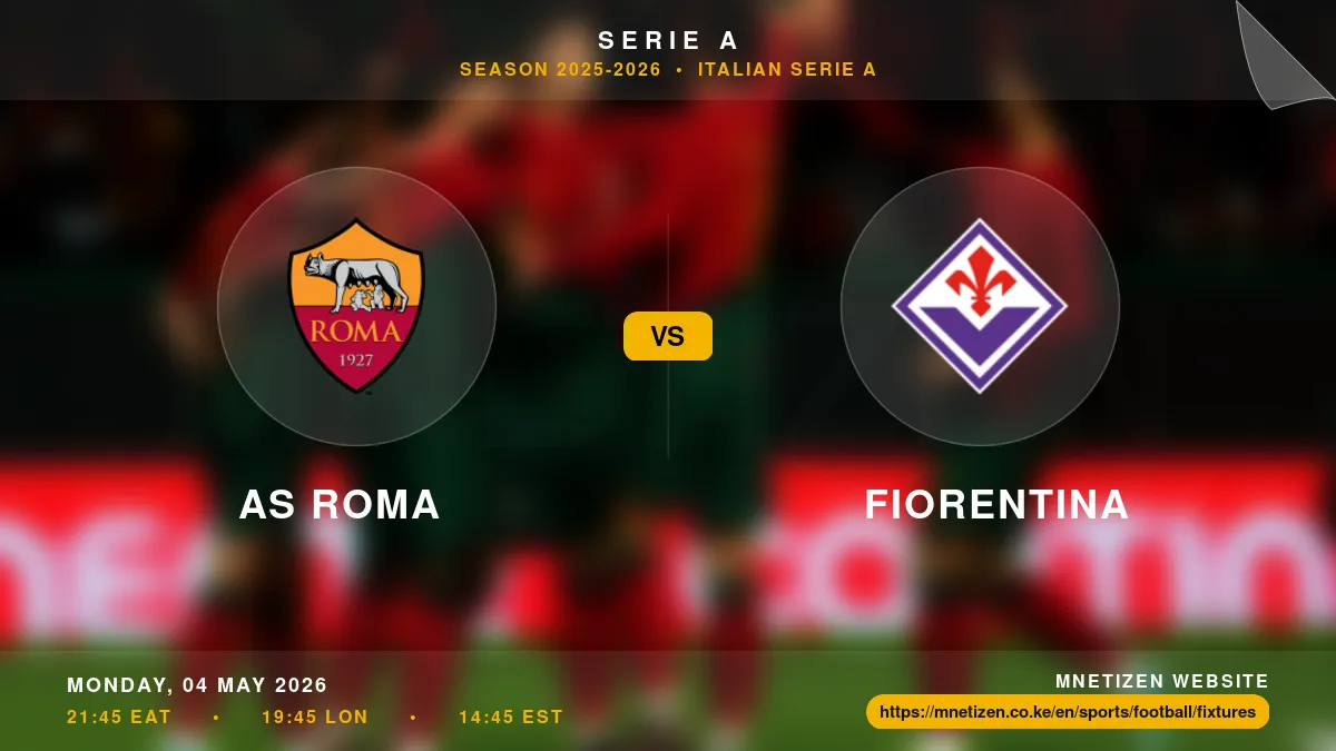 AS Roma vs Fiorentina - Serie A 2025-26 Match Poster and Predictions