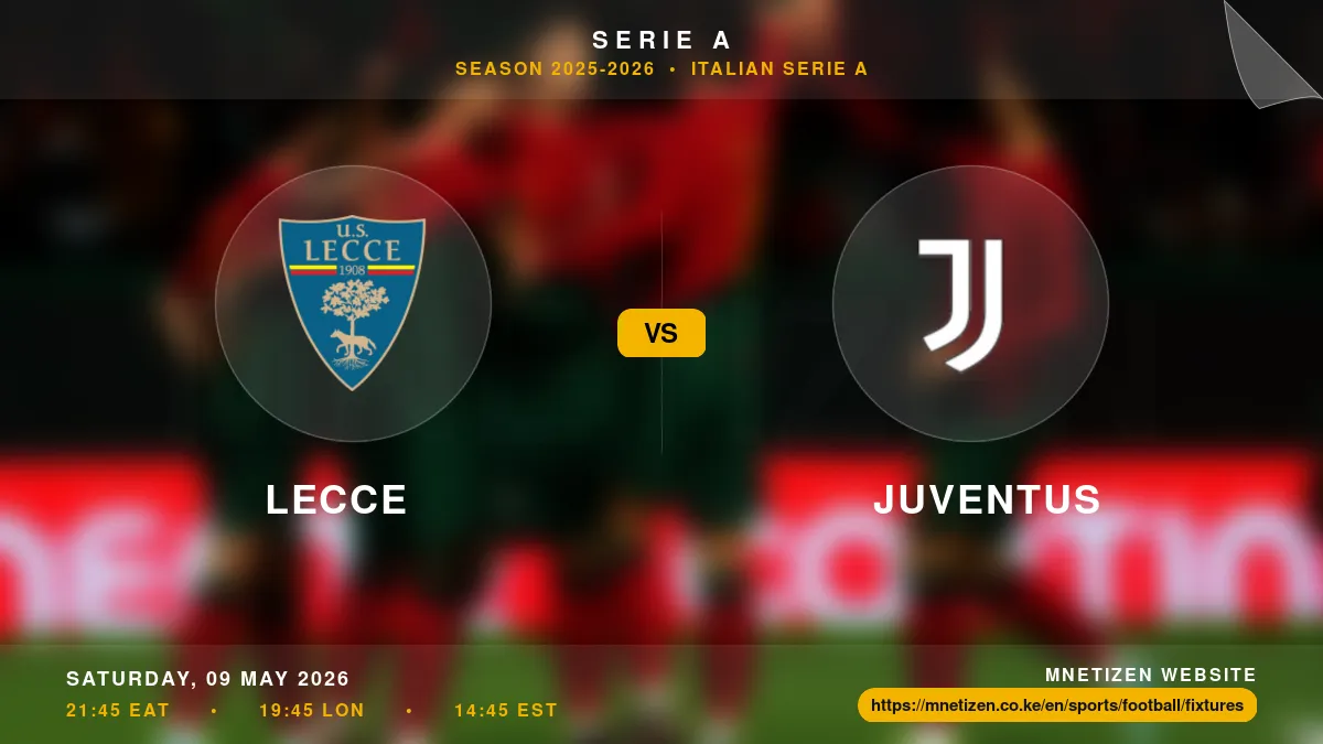 Lecce vs Juventus - Serie A 2025-2026 Match Poster and Predictions