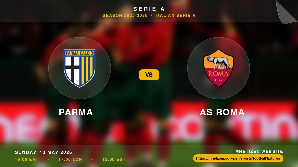 Parma vs AS Roma - Serie A 2025-2026 Match Poster and Predictions