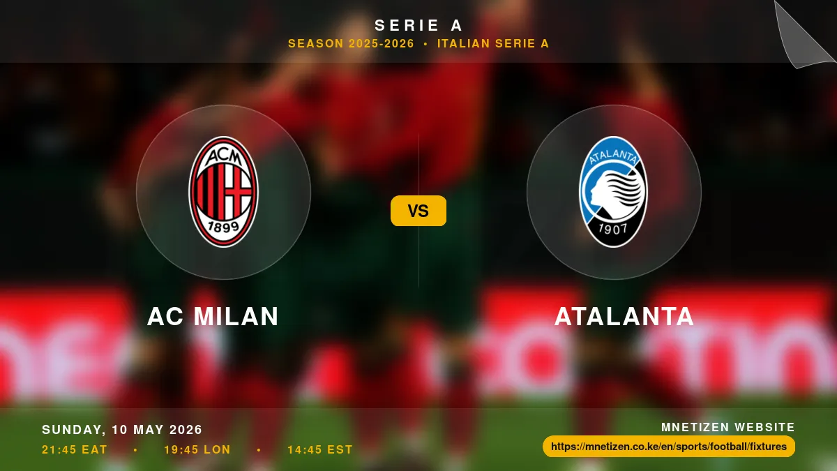 AC Milan vs Atalanta - Serie A 2025-2026 Match Poster and Predictions