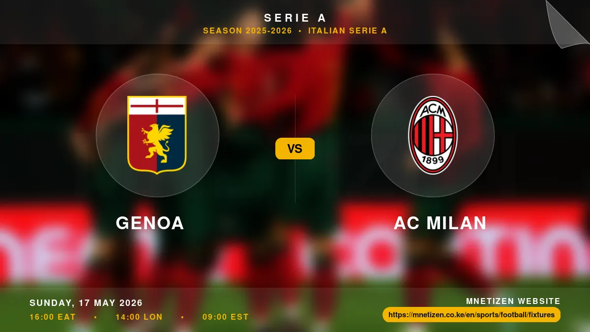 Genoa vs AC Milan - Serie A 2025-2026 Match Poster and Predictions