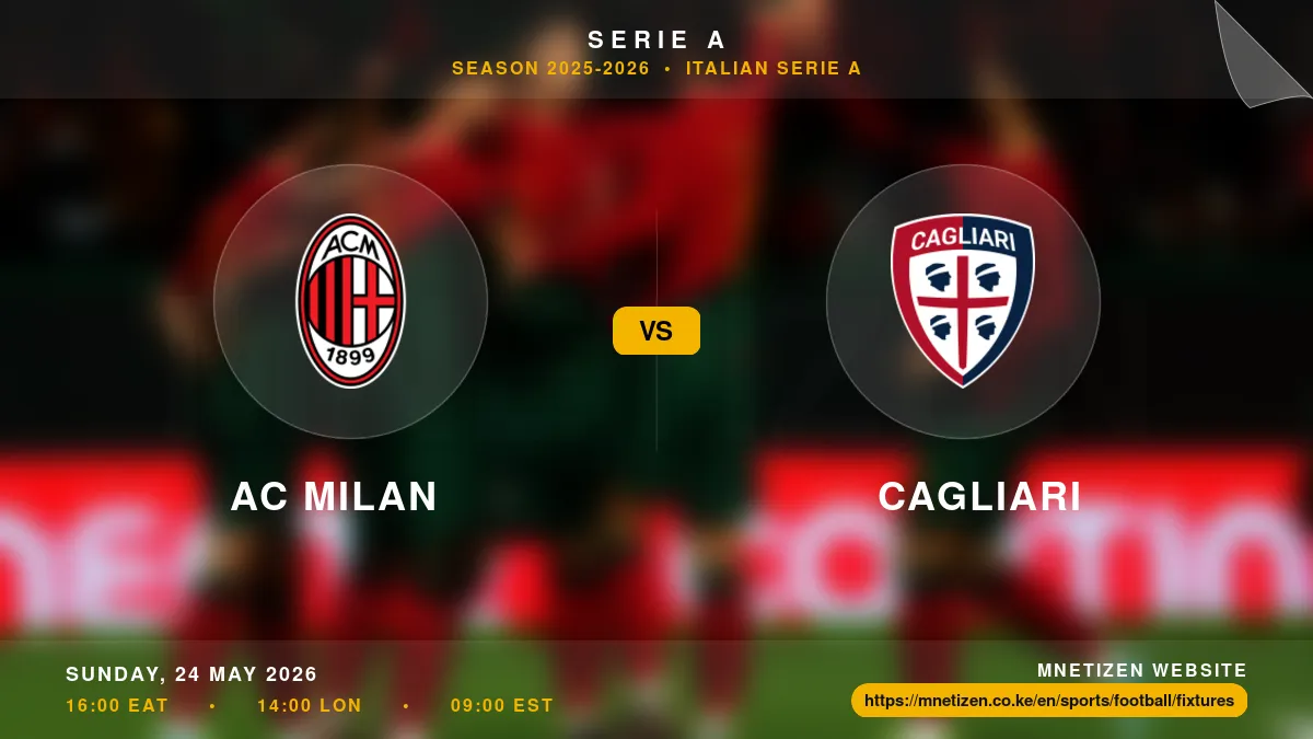 AC Milan vs Cagliari - Serie A 2025-2026 Match Poster and Predictions