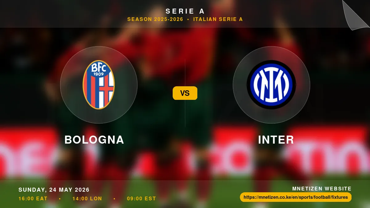Bologna vs Inter - Serie A 2025-2026 Match Poster and Predictions