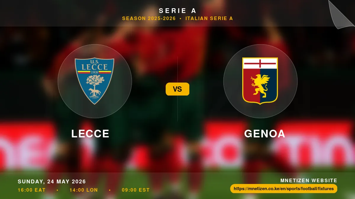 Lecce vs Genoa - Serie A 2025-2026 Match Poster and Predictions