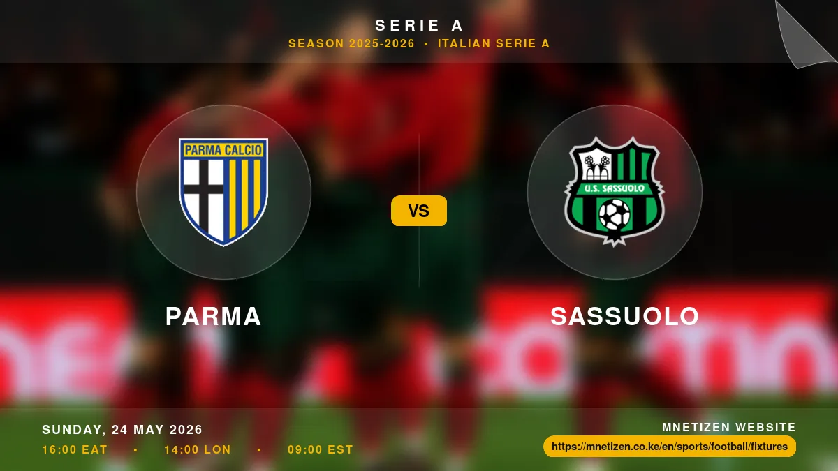 Parma vs Sassuolo - Serie A 2025-2026 Match Poster and Predictions