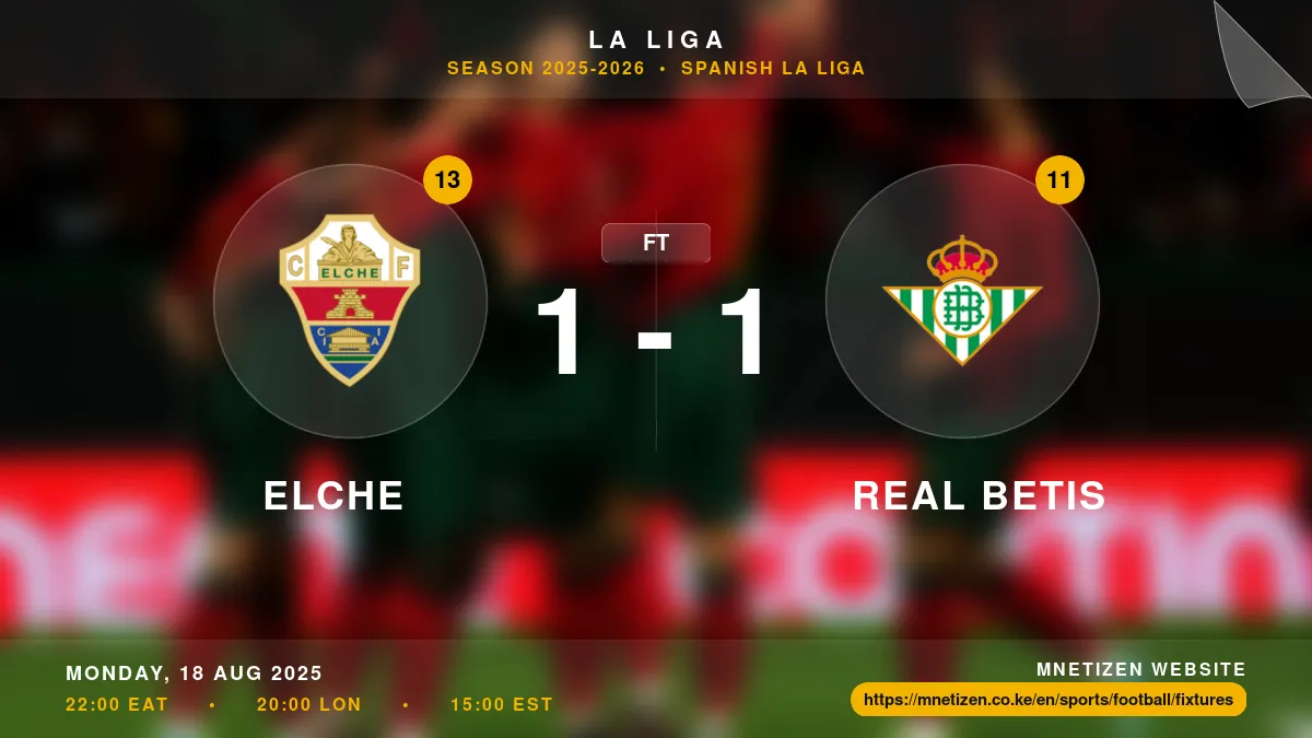 Elche vs Real Betis - La Liga 2025-2026 Match Poster and Predictions