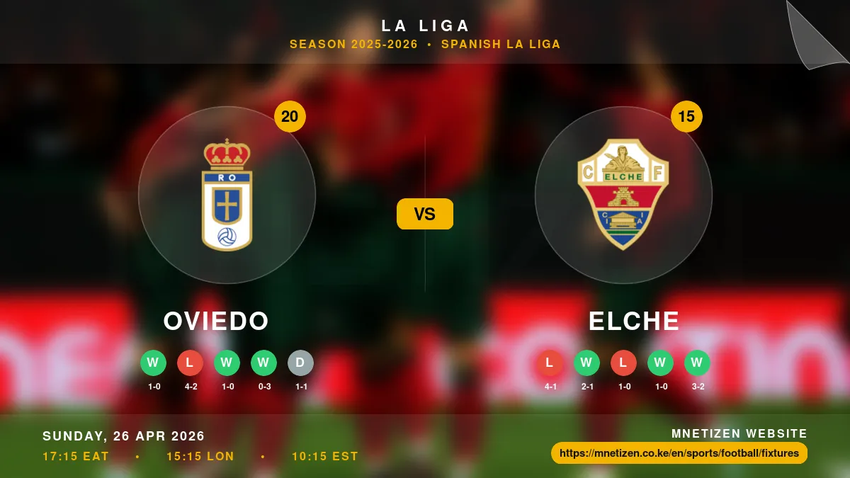 Oviedo vs Elche - La Liga 2025-2026 Match Poster and Predictions