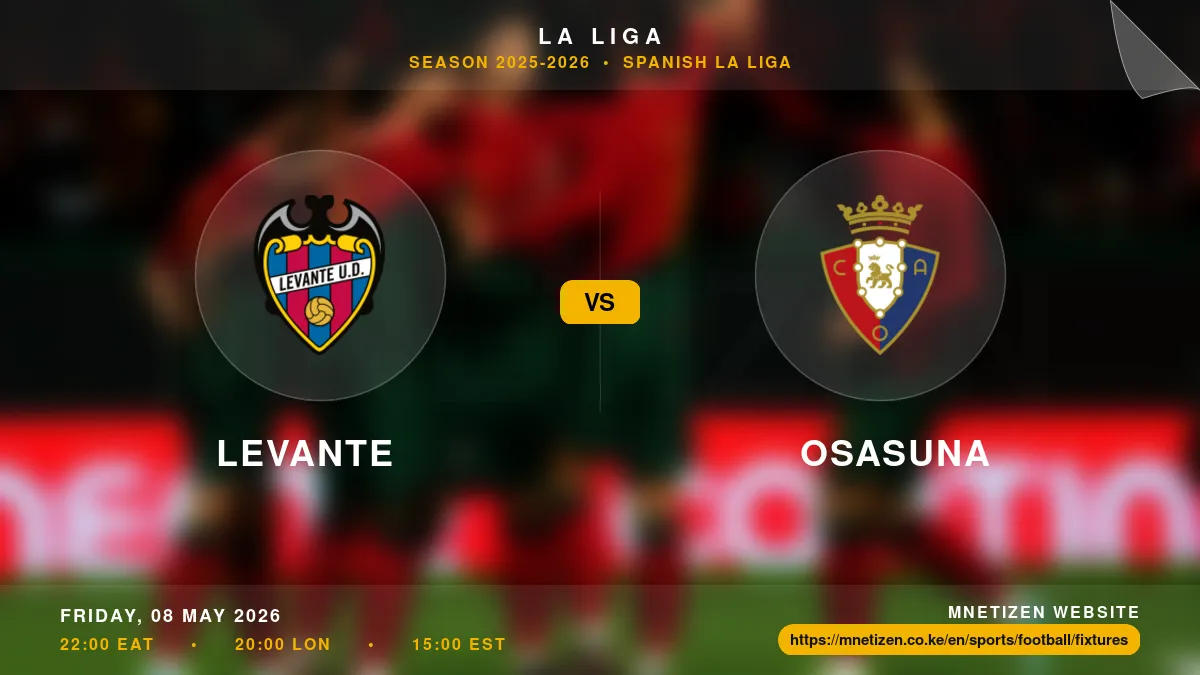 Levante vs Osasuna - La Liga 2025-2026 Match Poster and Predictions