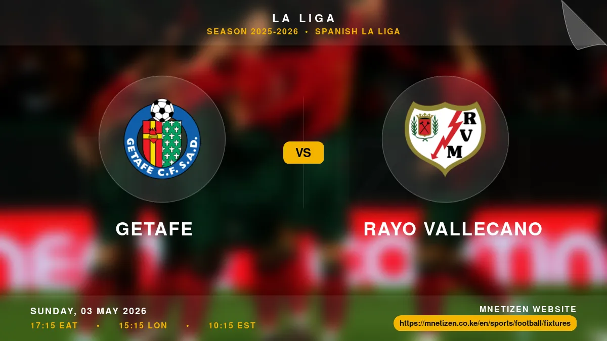 Getafe vs Rayo Vallecano - La Liga 2025-26 Match Poster and Predictions