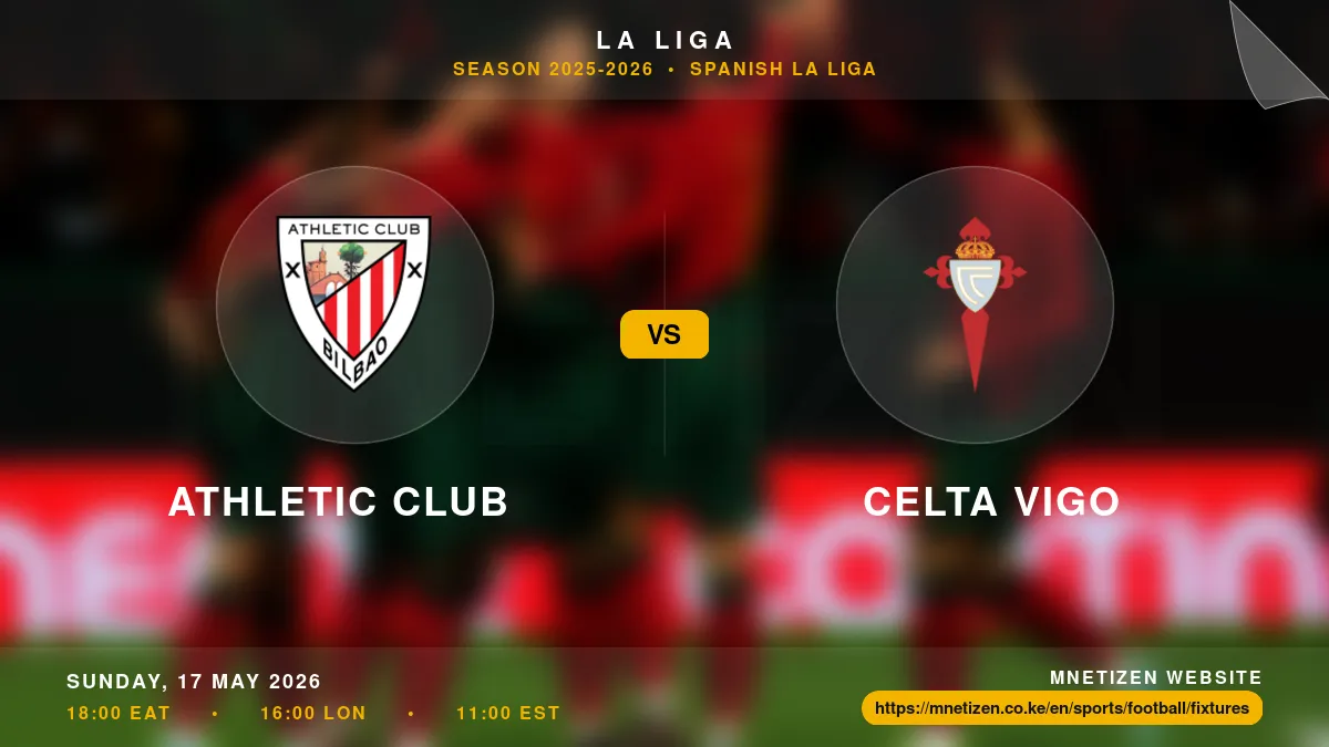 Athletic Club vs Celta Vigo - La Liga 2025-2026 Match Poster and Predictions