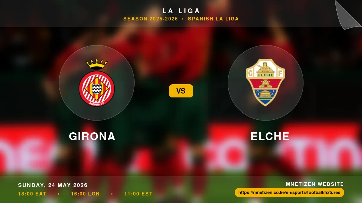 Girona vs Elche - La Liga 2025-2026 Match Poster and Predictions