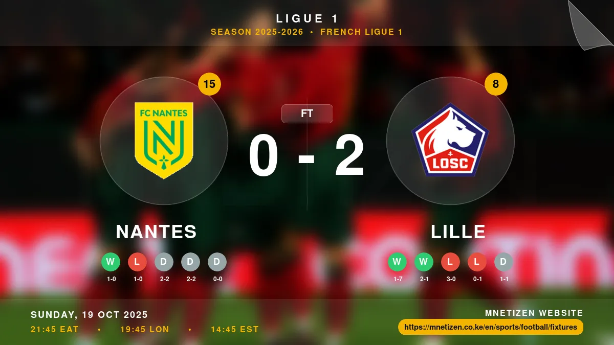 Nantes vs Lille Result