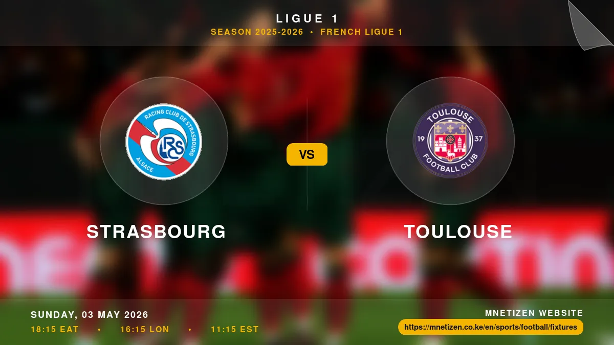 Strasbourg vs Toulouse - Ligue 1 2025-2026 Match Poster and Predictions