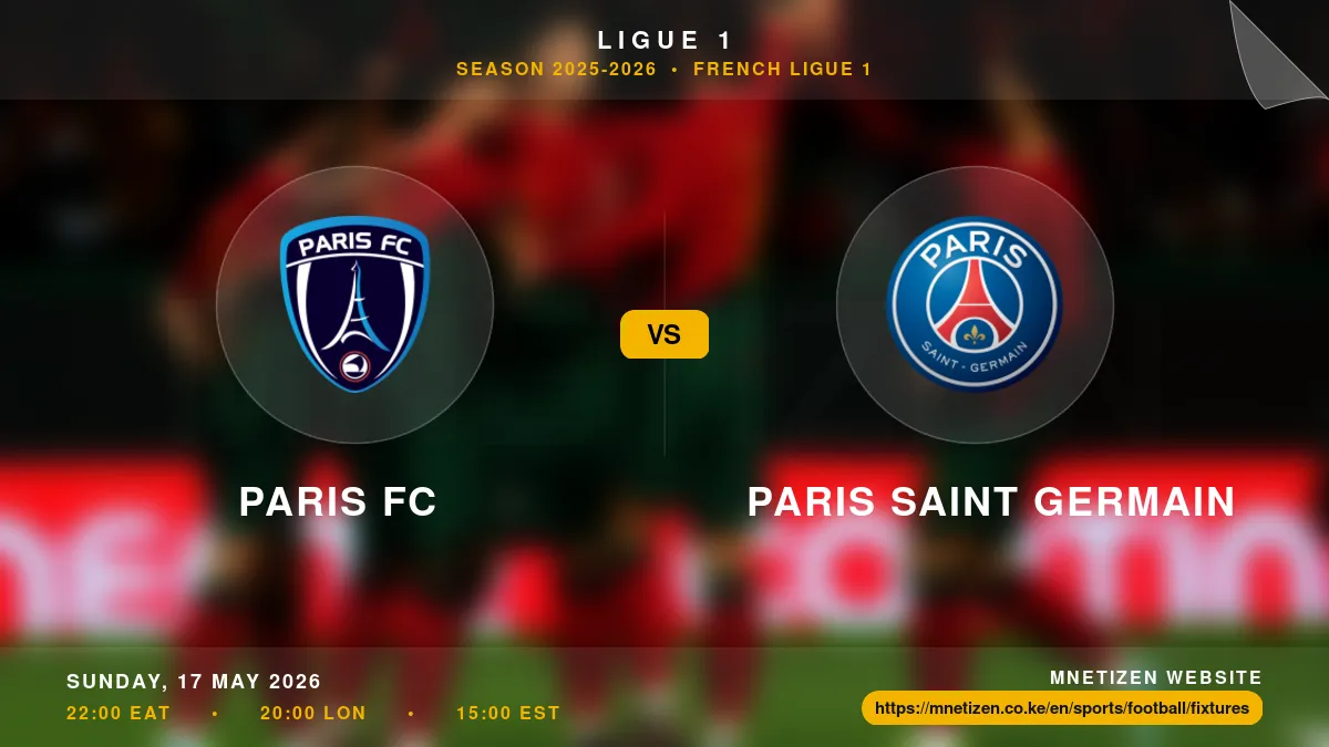 Paris FC vs Paris Saint Germain - Ligue 1 2025-2026 Match Poster and Predictions