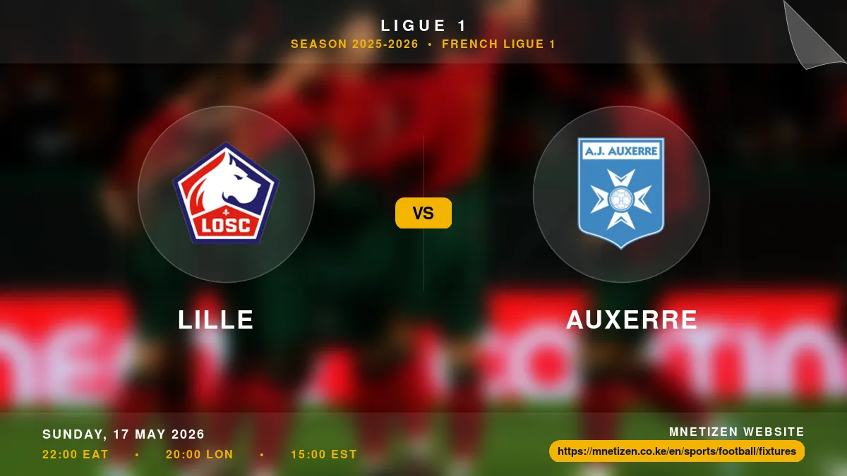 Lille vs Auxerre - Ligue 1 2025-2026 Match Poster and Predictions