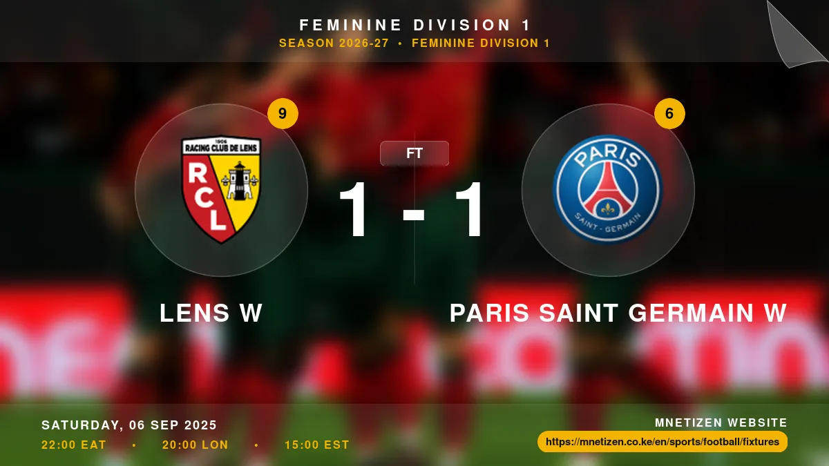 Lens W vs Paris Saint Germain W - Feminine Division 1 2026-27 Match Poster and Predictions