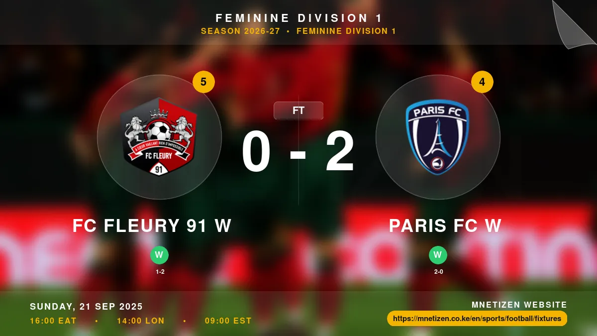 FC Fleury 91 W vs Paris FC W - Feminine Division 1 2026-27 Match Poster and Predictions