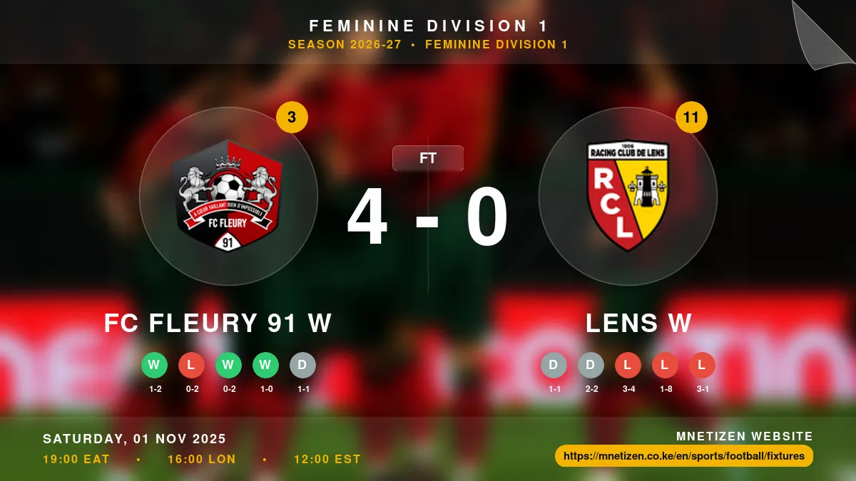 FC Fleury 91 W vs Lens W - Feminine Division 1 2026-27 Match Poster and Predictions