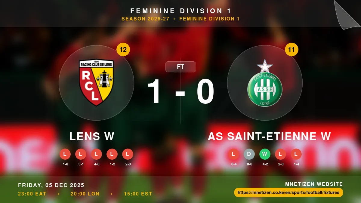 Lens W vs AS Saint-Etienne W - Feminine Division 1 2026-27 Match Poster and Predictions