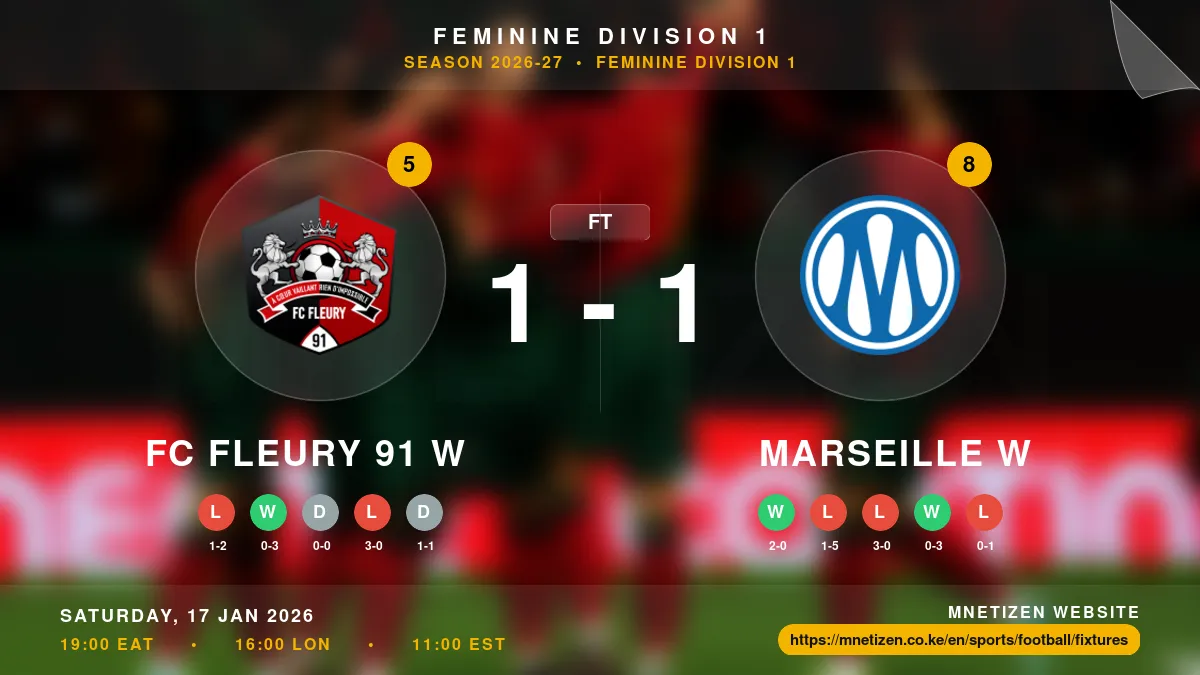 FC Fleury 91 W vs Marseille W - Feminine Division 1 2026-27 Match Poster and Predictions
