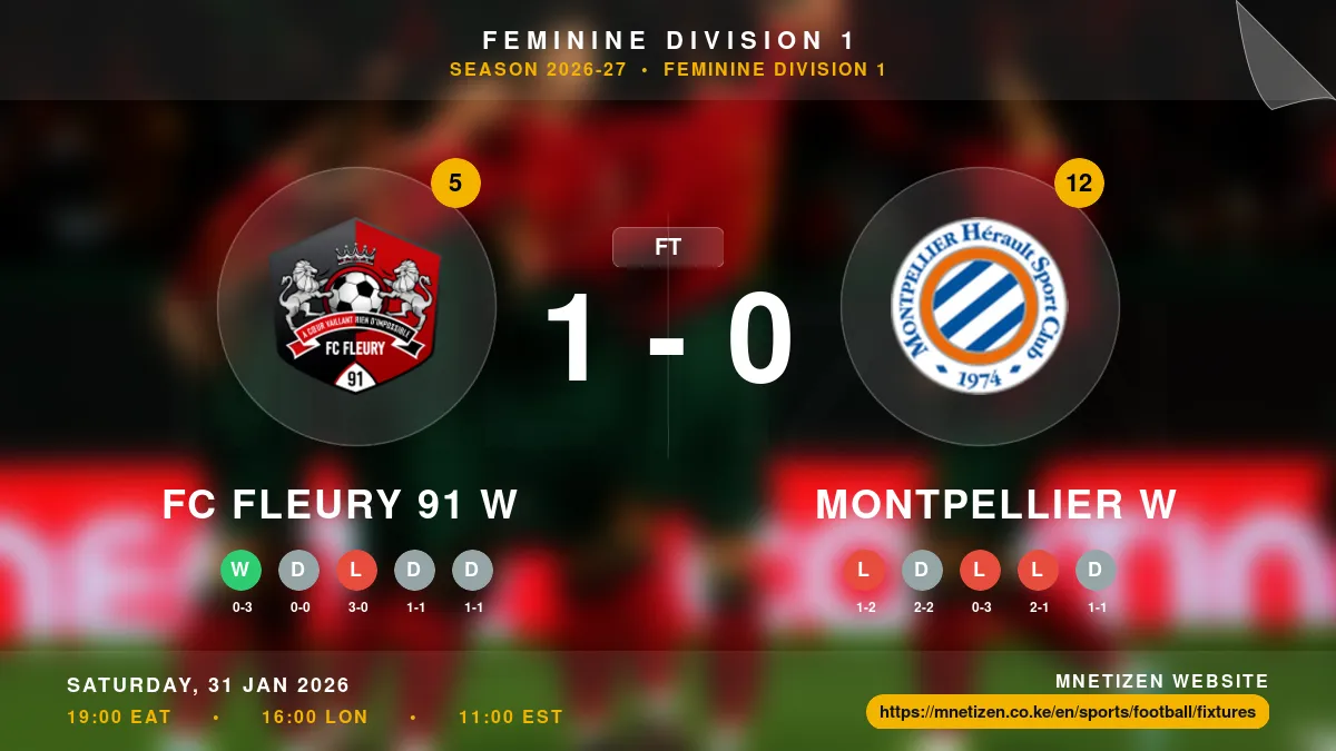 FC Fleury 91 W vs Montpellier W - Feminine Division 1 2026-27 Match Poster and Predictions