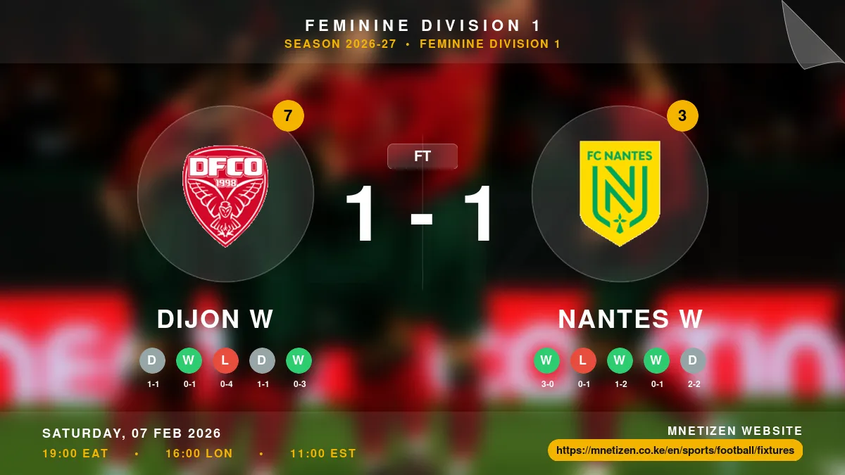 Dijon W vs Nantes W - Feminine Division 1 2026-27 Match Poster and Predictions