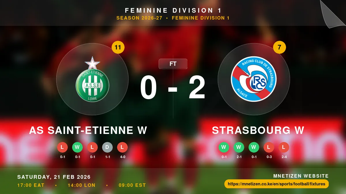 AS Saint-Etienne W vs Strasbourg W - Feminine Division 1 2026-27 Match Poster and Predictions
