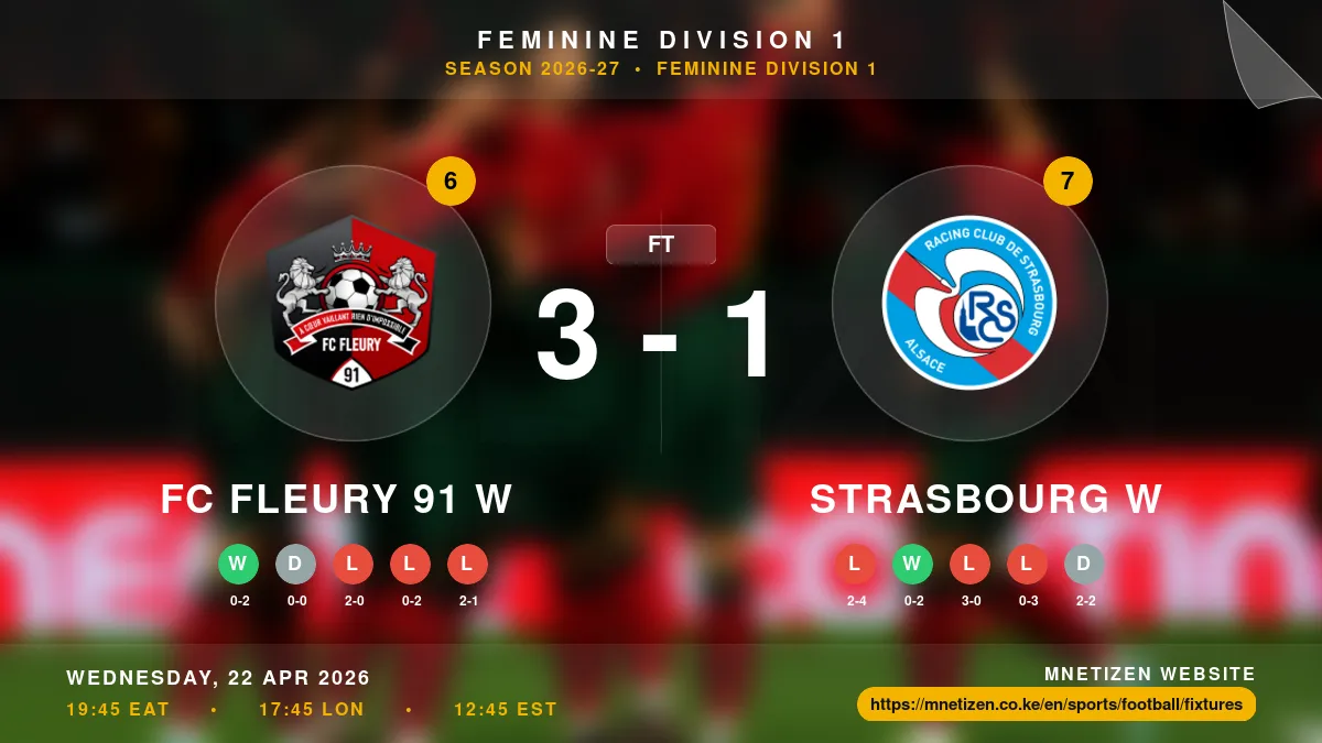 FC Fleury 91 W vs Strasbourg W Result