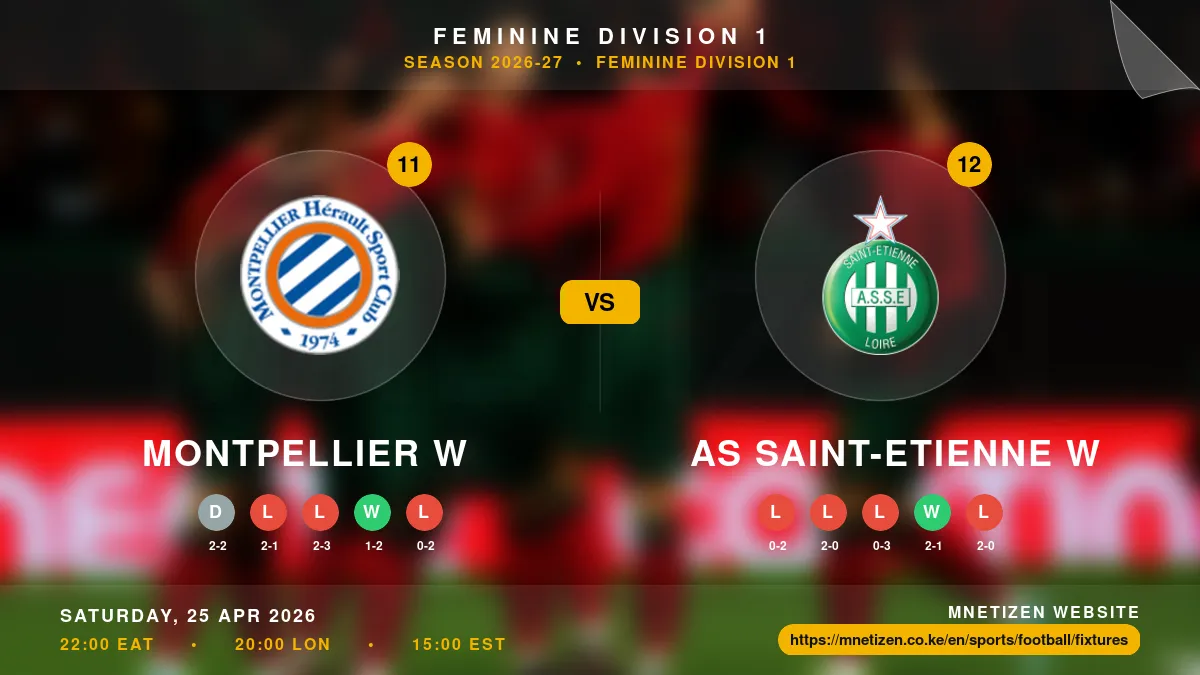 Montpellier W vs AS Saint-Etienne W - Feminine Division 1 2026-27 Match Poster and Predictions