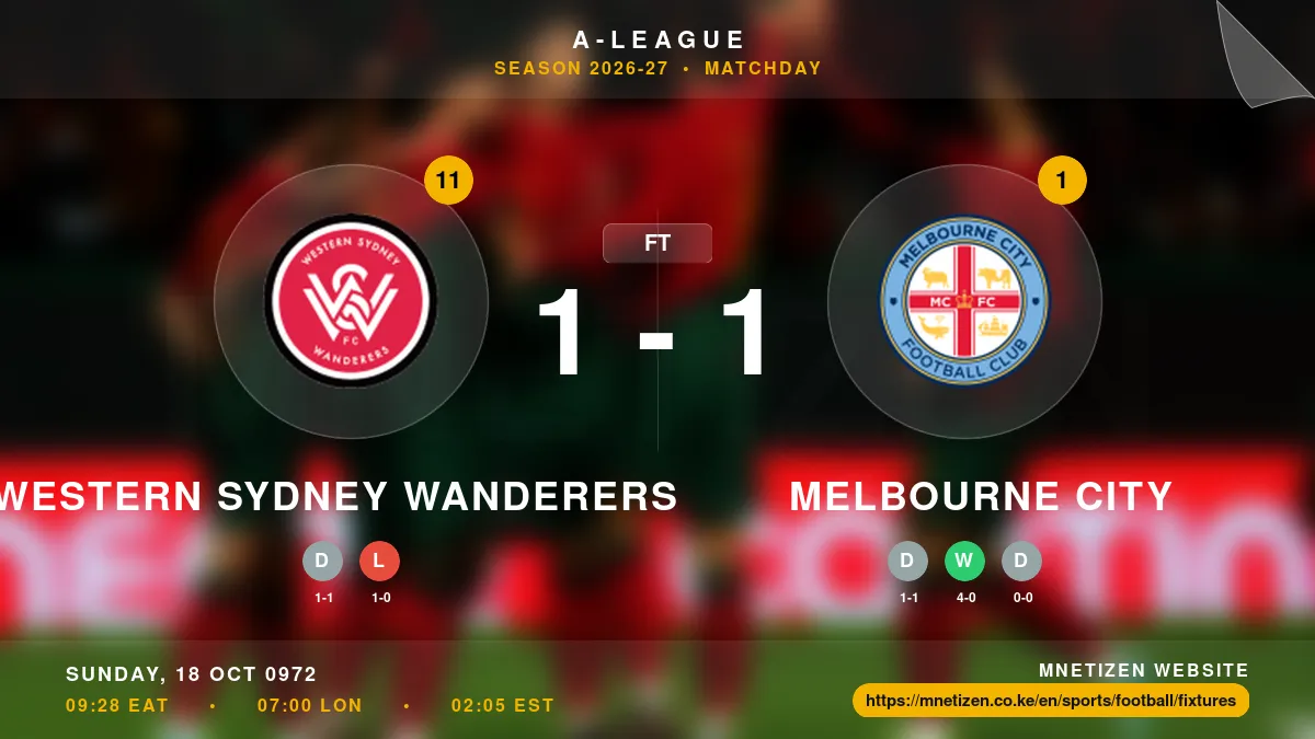 Western Sydney Wanderers vs Melbourne City - A-League 2026-27 Match Poster and Predictions