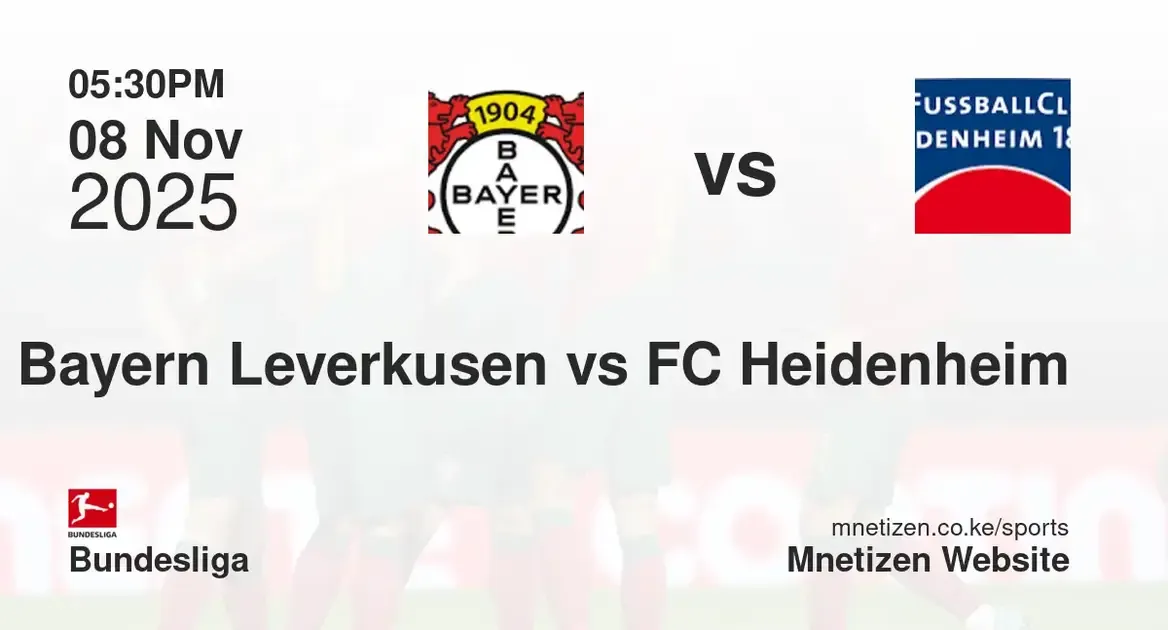 Bayern Leverkusen vs FC Heidenheim | 08 Nov 2025