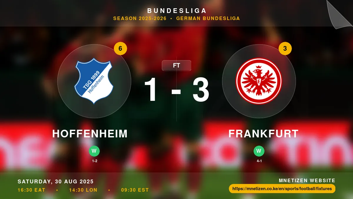 Hoffenheim vs Frankfurt - Bundesliga 2025-2026 Match Poster and Predictions