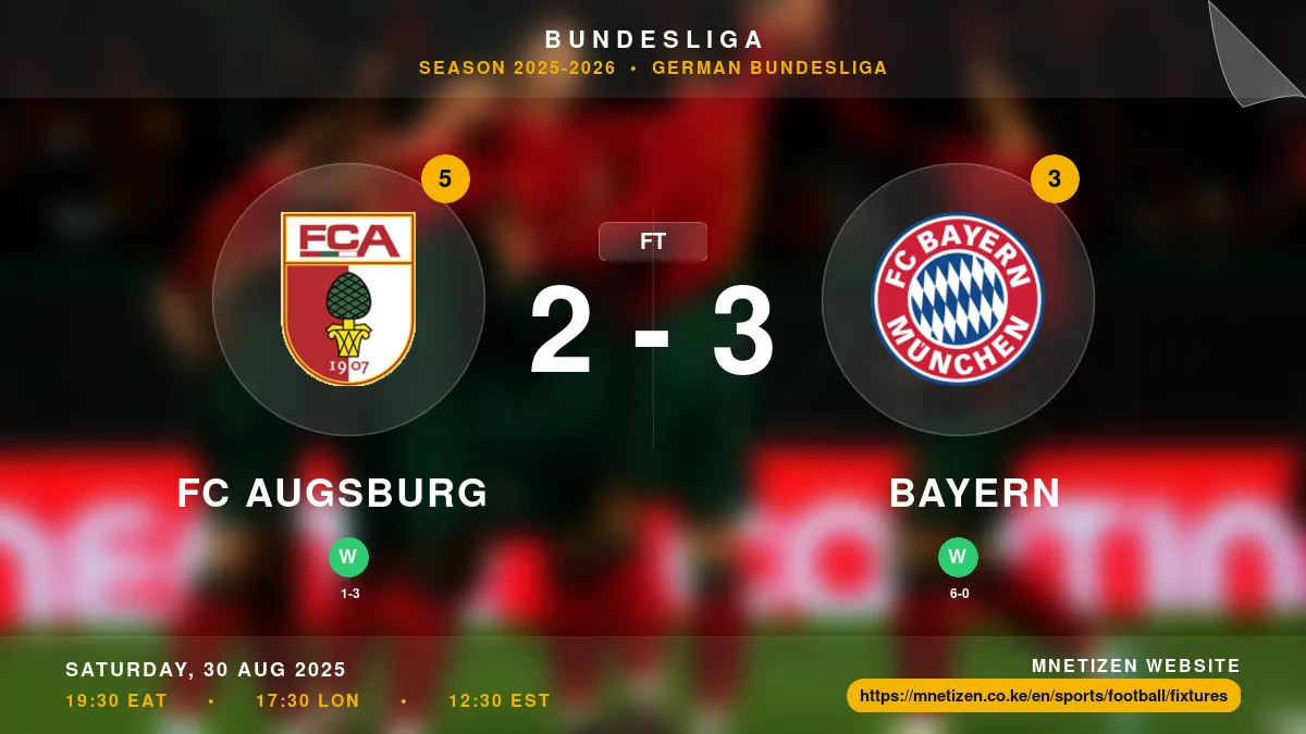 FC Augsburg vs Bayern - Bundesliga 2025-2026 Match Poster and Predictions