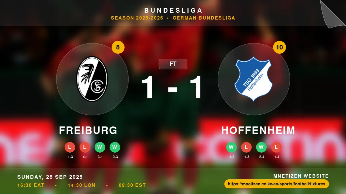 Freiburg vs Hoffenheim - Bundesliga 2025-2026 Match Poster and Predictions