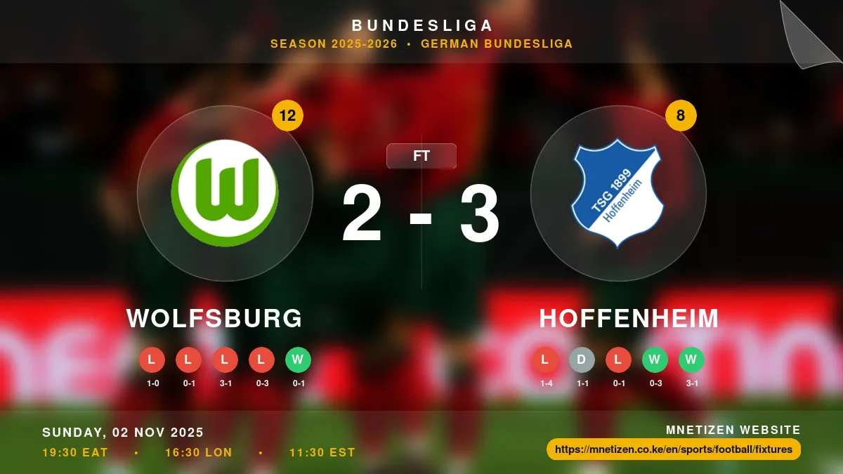 Wolfsburg vs Hoffenheim Result
