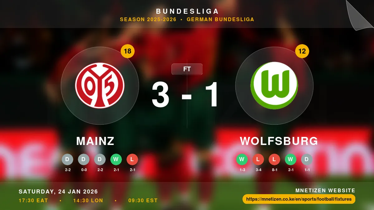 Mainz vs Wolfsburg Result