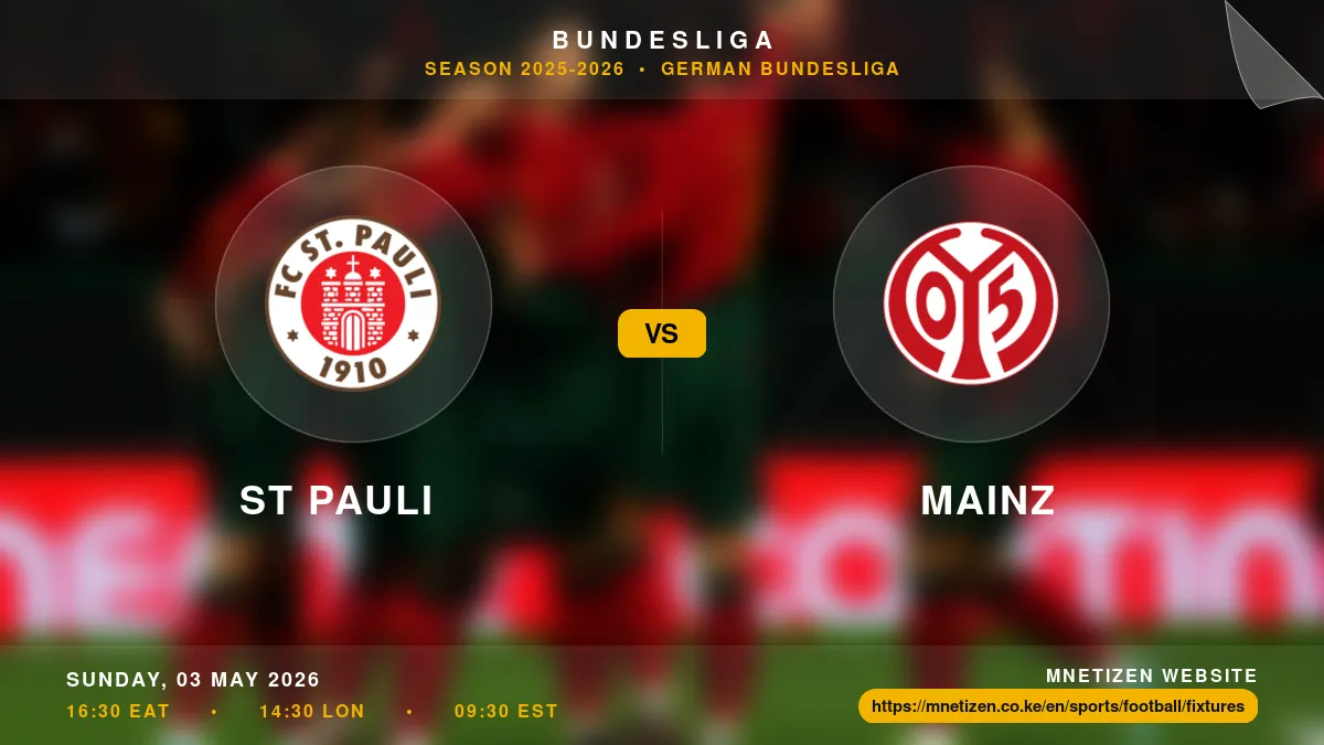 St Pauli vs Mainz - Bundesliga 2025-2026 Match Poster and Predictions