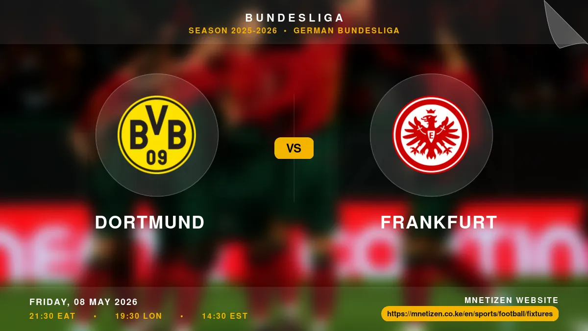 Dortmund vs Frankfurt - Bundesliga 2025-2026 Match Poster and Predictions