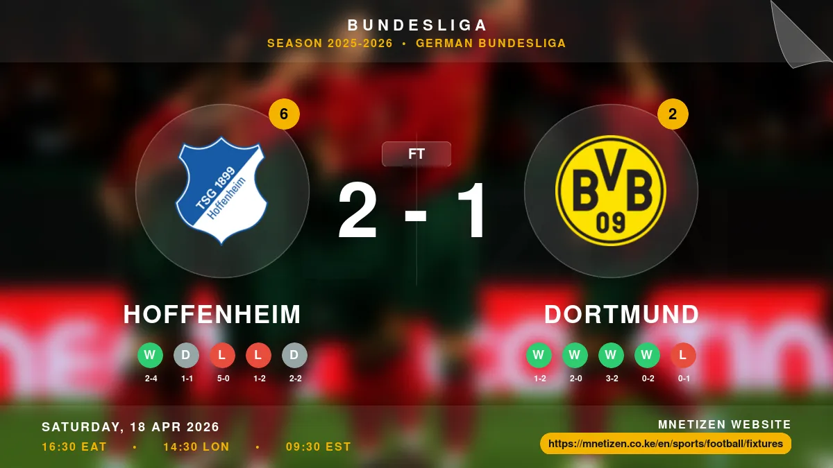 Hoffenheim vs Dortmund - Bundesliga 2025-2026 Match Poster and Predictions