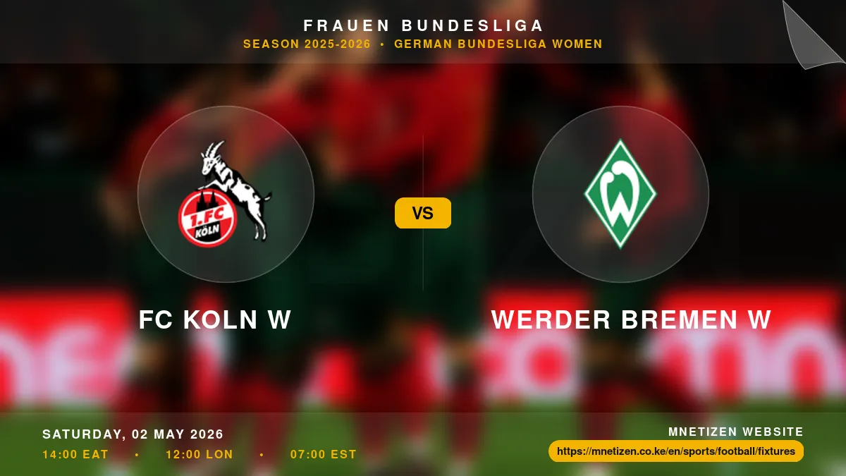 FC Koln W vs Werder Bremen W - Frauen Bundesliga 2025-2026 Match Poster and Predictions