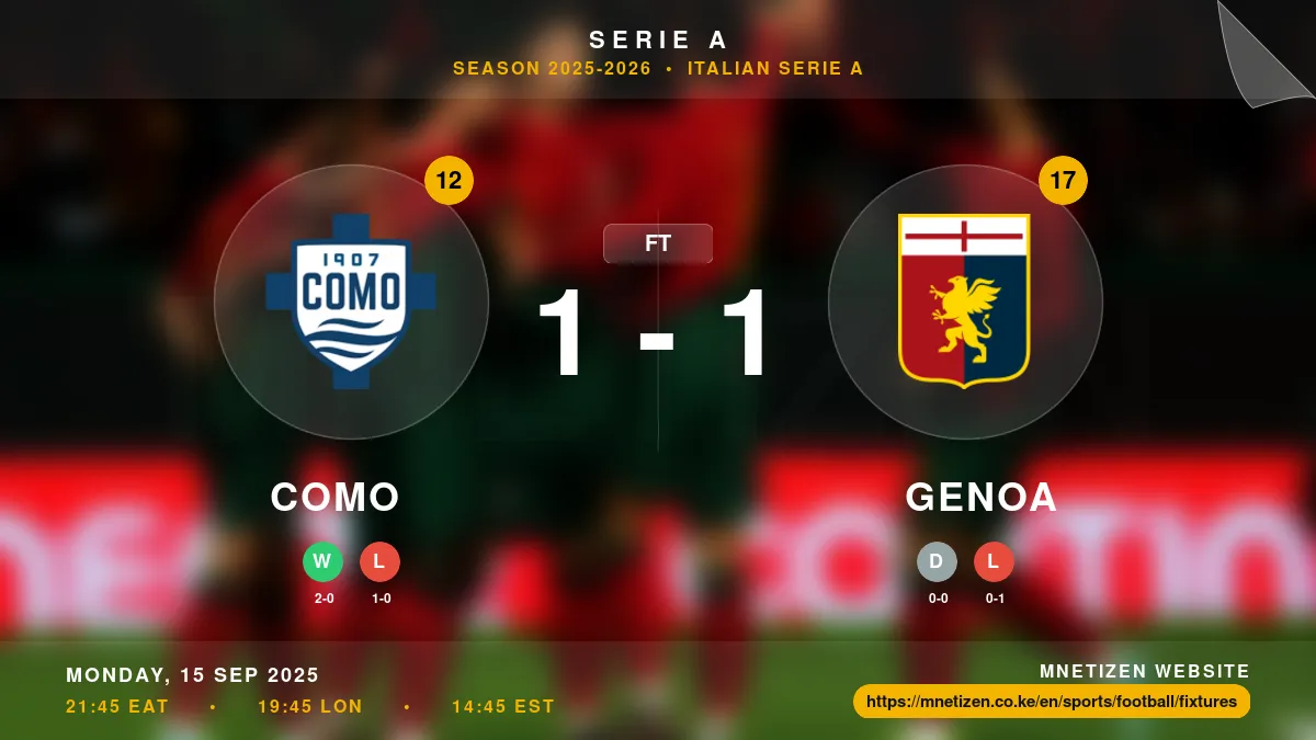 Como vs Genoa Result