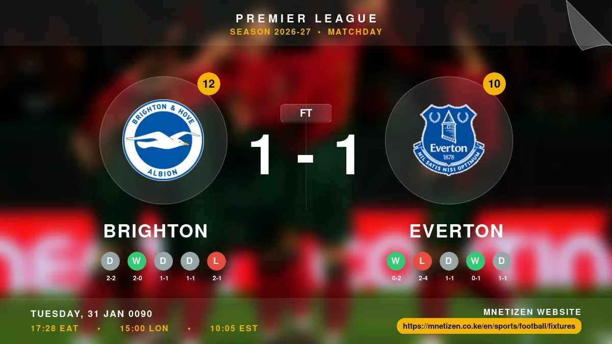 Brighton vs Everton Result