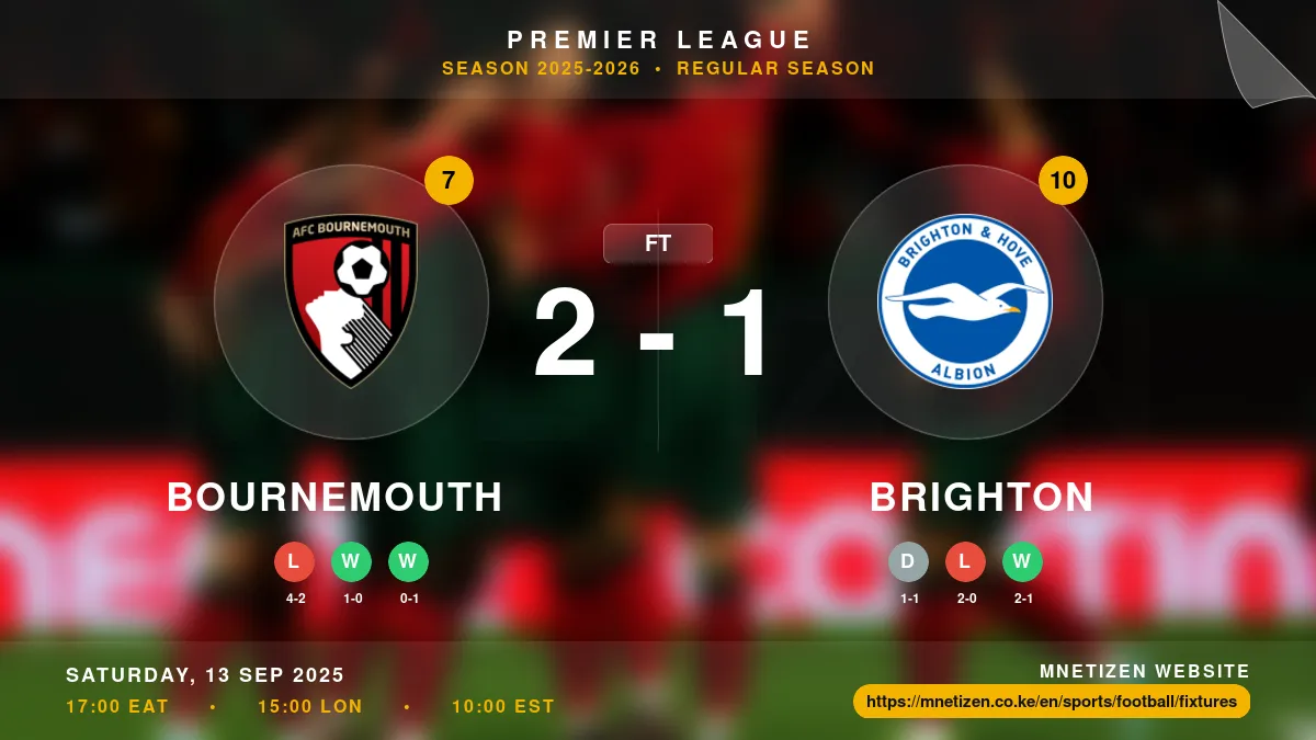 Bournemouth vs Brighton Result