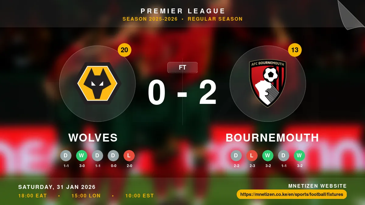 Wolves vs Bournemouth Result