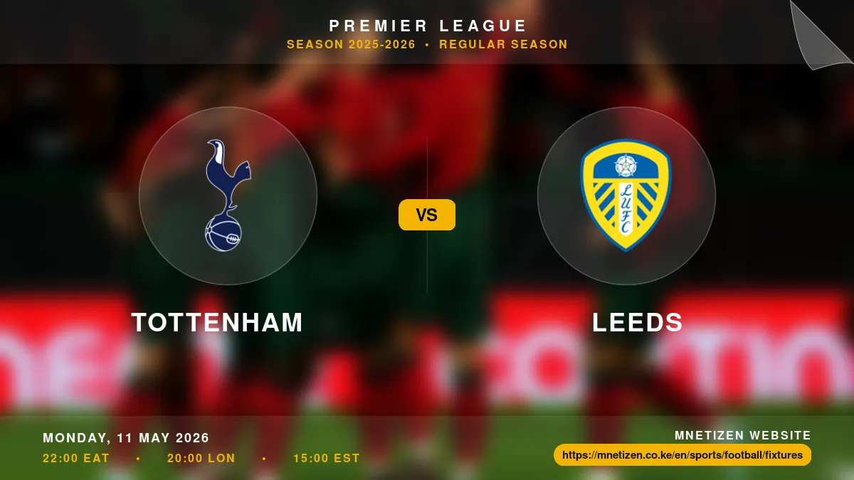Tottenham vs Leeds - Premier League 2025-2026 Match Poster and Predictions