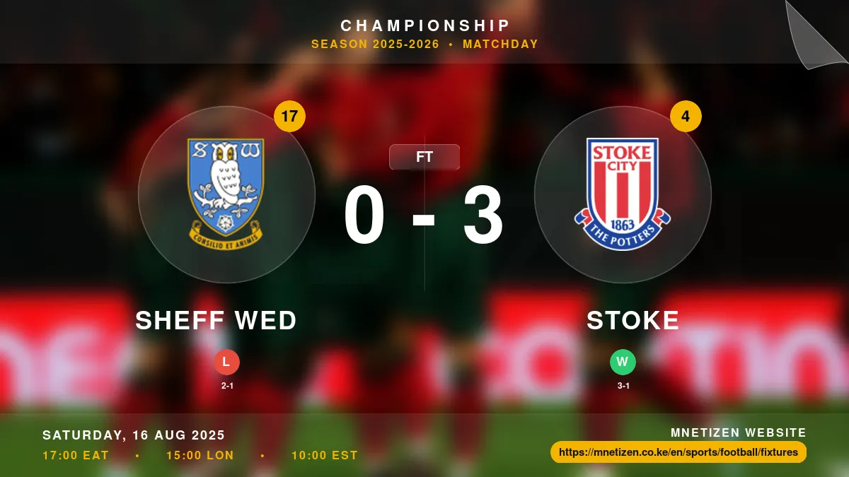Sheff Wed vs Stoke Result