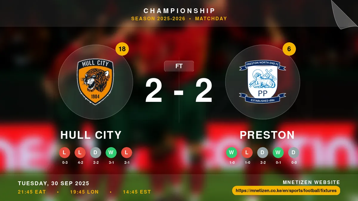 Hull City vs Preston Result