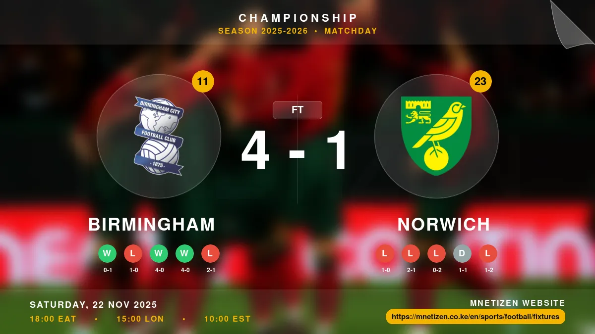 Birmingham vs Norwich Result