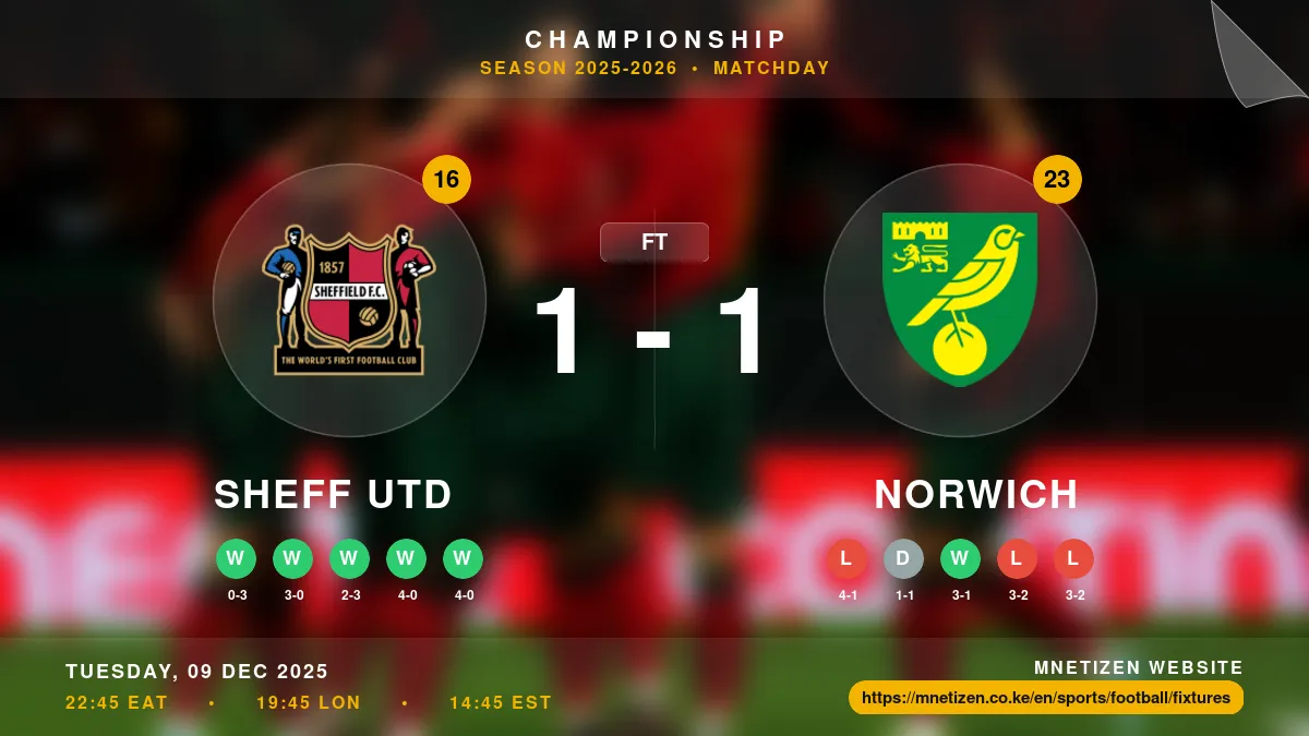 Sheff Utd vs Norwich Result