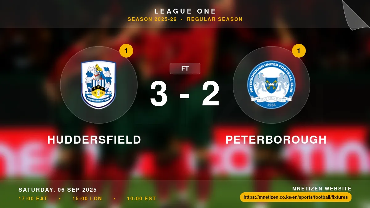 Huddersfield vs Peterborough - League One 2025-26 Match Poster and Predictions